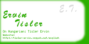 ervin tisler business card